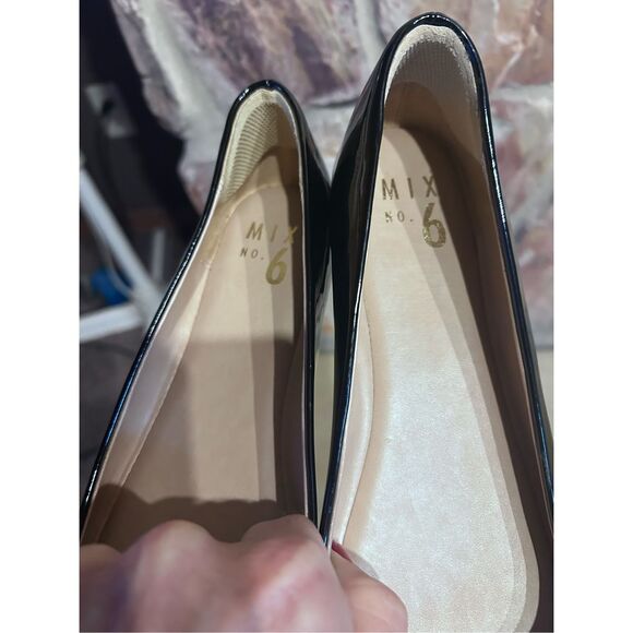 Mix No. 6 Dayley1 Faux Patent Leather Black Ballet Flats Size 8 - Picture 4 of 10